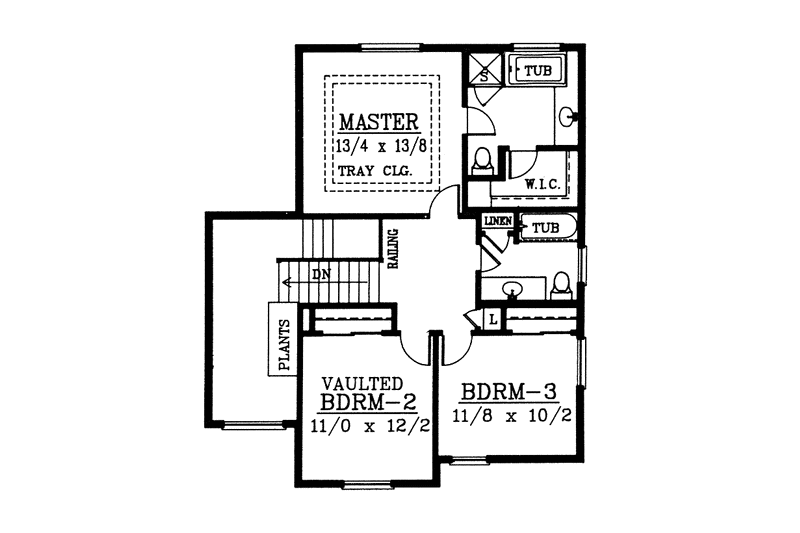 Home Plan - Floor Plan - Upper Floor for Traditional House Plan #1037-24 - 4 bed, 3 bath