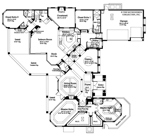 Mediterranean Floor Plan - Main Floor Plan #930-187