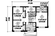 Contemporary Style House Plan - 3 Beds 1 Baths 1518 Sq/Ft Plan #25-4733 