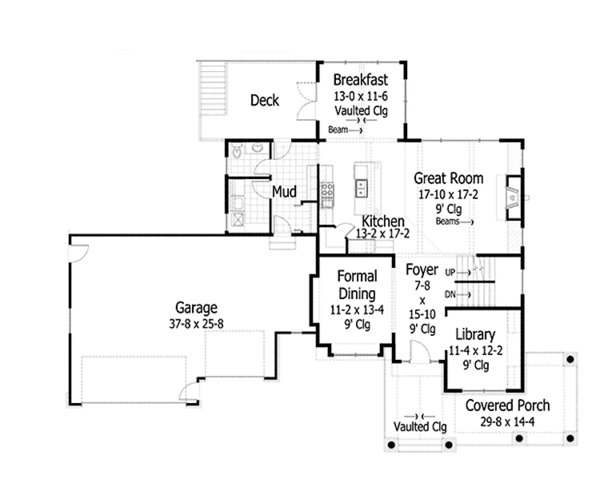 Dream House Plan - Country Floor Plan - Main Floor Plan #51-1082