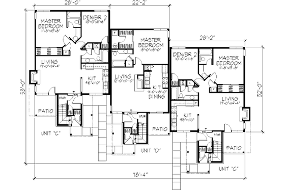 Floor Plan - Main Floor for Traditional House Plan #320-331 - 1 bed, 2 bath