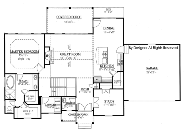 House Plan Design - Ranch Floor Plan - Main Floor Plan #437-77