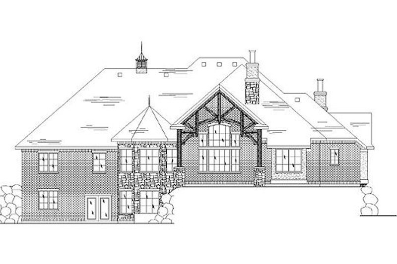 Home Plan - Exterior - Rear Elevation for European House Plan #5-293 - 5 bed, 3.5 bath