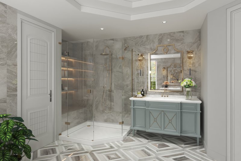 Architectural House Design - Interior - Master Bathroom 1 for Farmhouse House Plan #54-378 - 5 bed, 4 bath
