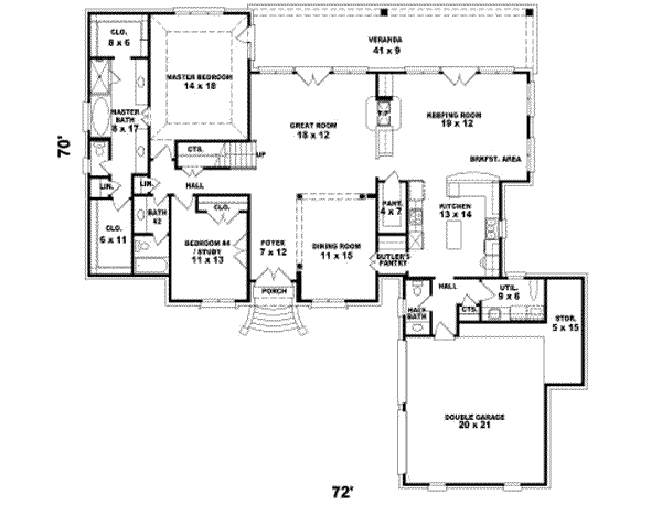 European Floor Plan - Main Floor Plan #81-1196