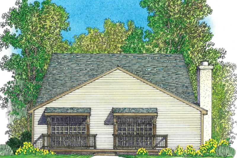 House Plan Design - Exterior - Rear Elevation for European House Plan #1016-108 - 4 bed, 3 bath
