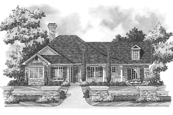 Exterior - Front Elevation 3 for Country House Plan #930-254 - 3 bed, 2 bath