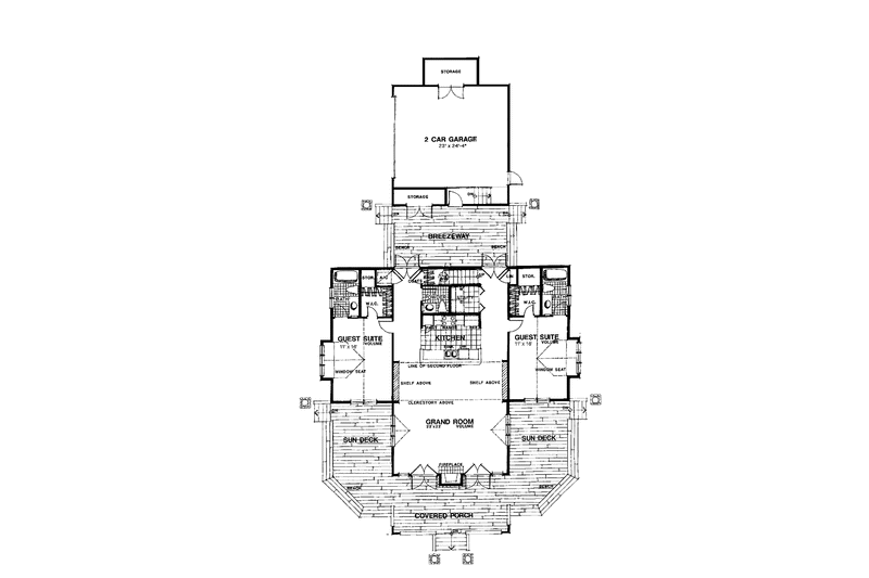 Home Plan - Floor Plan - Main Floor for Country House Plan #1007-7 - 2 bed, 2.5 bath