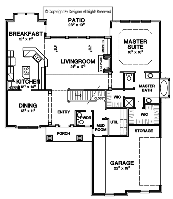 House Plan Design - Craftsman Floor Plan - Main Floor Plan #472-378