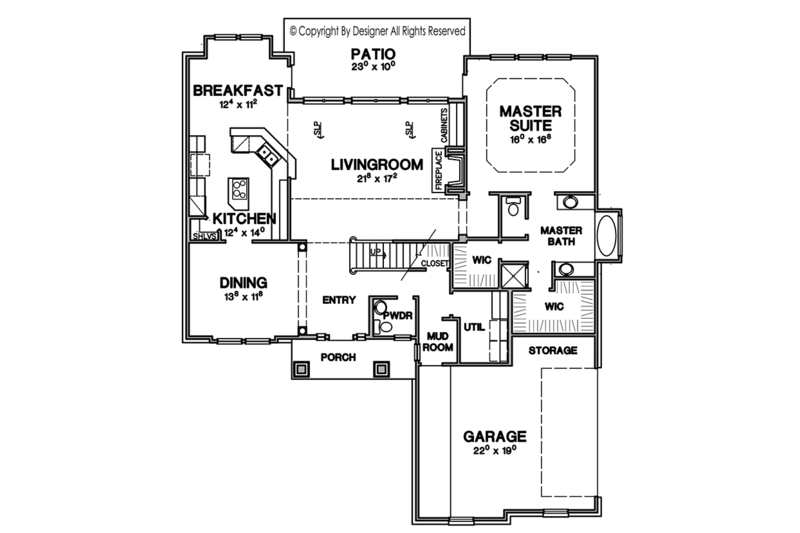 Architectural House Design - Floor Plan - Main Floor for Craftsman House Plan #472-378 - 3 bed, 2.5 bath