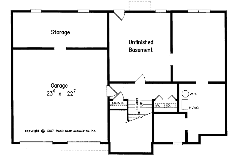 Home Plan - Floor Plan - Lower Floor for Colonial House Plan #927-460 - 3 bed, 2 bath