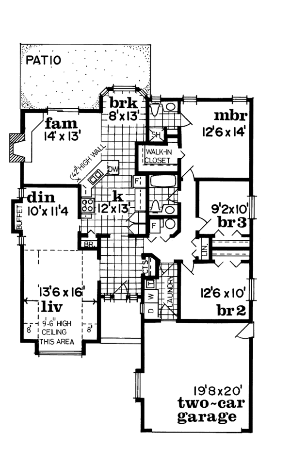 Dream House Plan - Ranch Floor Plan - Main Floor Plan #47-983