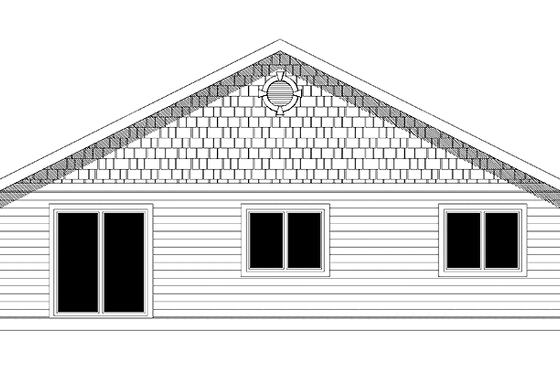 Exterior - Rear Elevation for Craftsman House Plan #943-1 - 3 bed, 2 bath