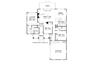 Floor Plan - Main Floor for Craftsman House Plan #929-437 - 3 bed, 2 bath