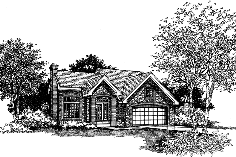 Architectural House Design - Country Exterior - Front Elevation Plan #320-592
