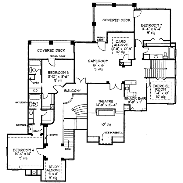 Home Plan - European Floor Plan - Upper Floor Plan #410-261