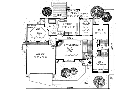 Floor Plan - Main Floor for Traditional House Plan #312-288 - 3 bed, 2 bath