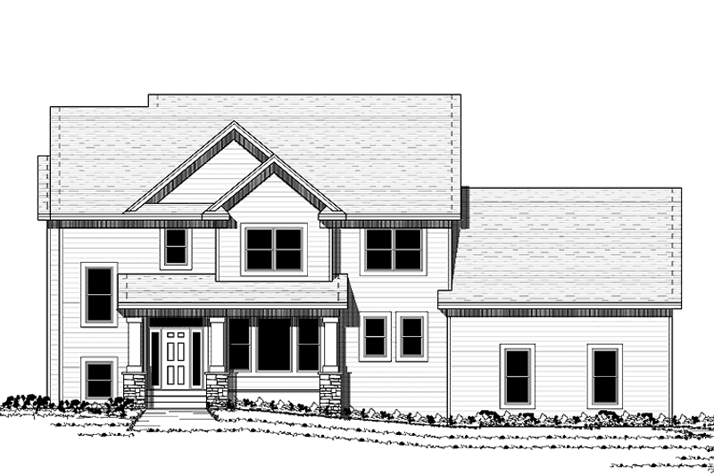 Architectural House Design - Exterior - Front Elevation 3 for Traditional House Plan #51-666 - 4 bed, 2.5 bath