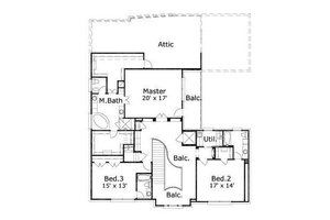 Floor Plan - Upper Floor for Colonial House Plan #411-660 - 3 bed, 3.5 bath