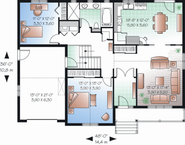 Home Plan - Traditional Floor Plan - Main Floor Plan #23-2281