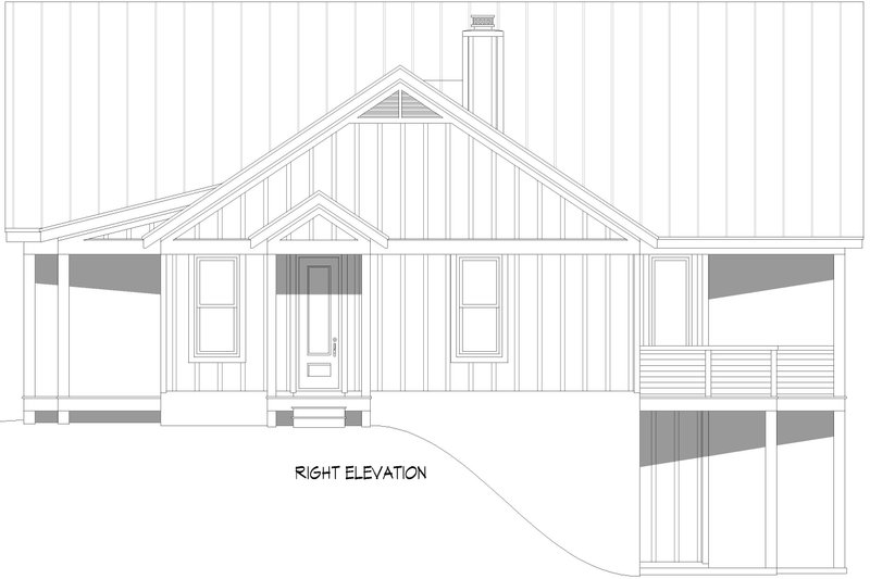 House Design - Exterior - Other Elevation 3 for Beach House Plan #932-1124 - 3 bed, 3 bath