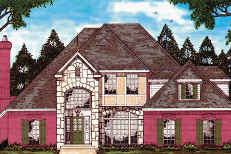 Architectural House Design - Country Exterior - Front Elevation Plan #42-581