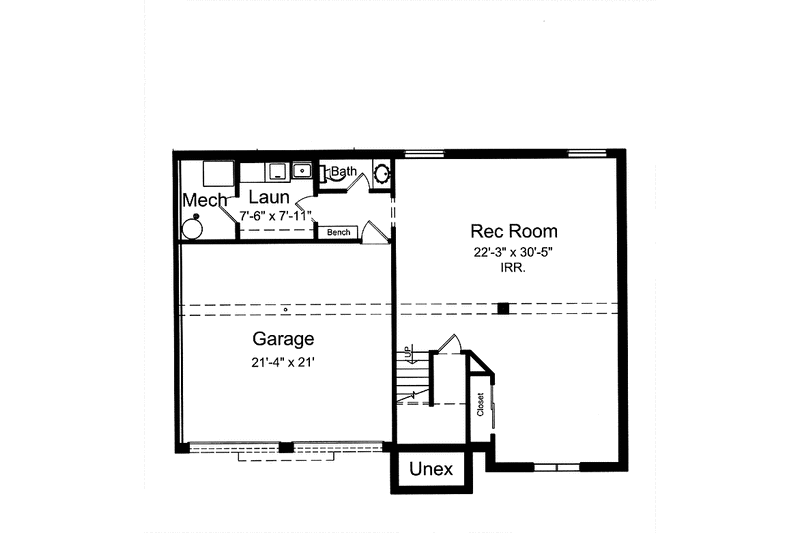 Home Plan - Floor Plan - Lower Floor 1 for Traditional House Plan #46-805 - 3 bed, 3 bath