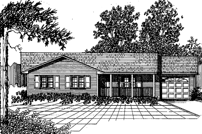 Architectural House Design - Country Exterior - Front Elevation Plan #30-236