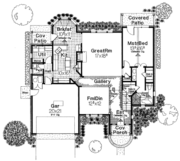 Dream House Plan - Traditional Floor Plan - Main Floor Plan #310-1048
