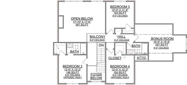 House Plan Design - Floor Plan - Upper Floor for Contemporary House Plan #1116-58 - 4 bed, 3.5 bath