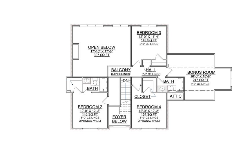House Plan Design - Floor Plan - Upper Floor for Contemporary House Plan #1116-58 - 4 bed, 3.5 bath