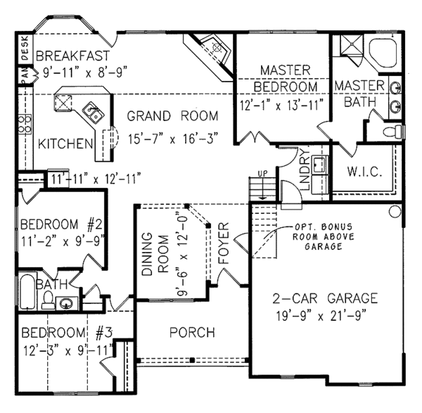 House Design - Country Floor Plan - Main Floor Plan #54-236