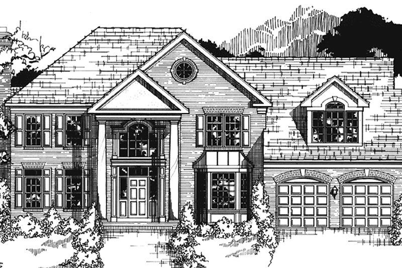 Architectural House Design - Colonial Exterior - Front Elevation Plan #953-50