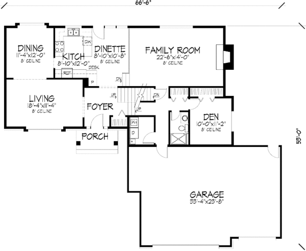 House Plan Design - Tudor Floor Plan - Main Floor Plan #51-856