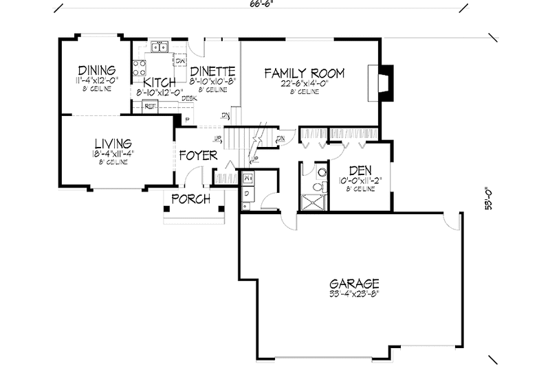 Home Plan - Floor Plan - Main Floor for Tudor House Plan #51-856 - 4 bed, 3 bath