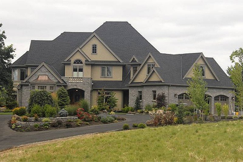 House Plan Design - Front view - 6000 square foot European home