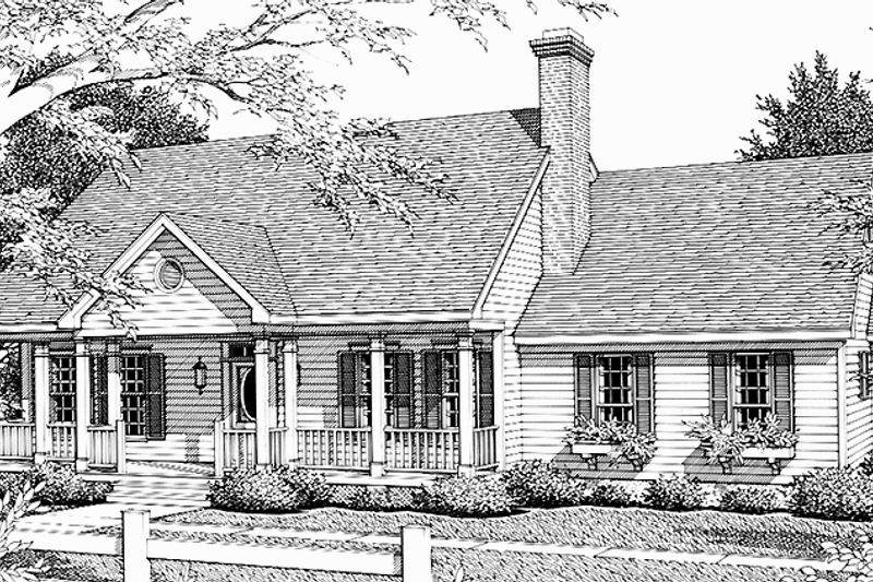 Dream House Plan - Country Exterior - Front Elevation Plan #406-9647