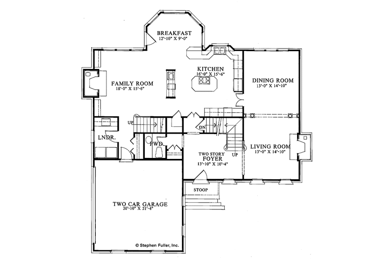 Home Plan - Floor Plan - Main Floor for Colonial House Plan #429-93 - 4 bed, 3.5 bath