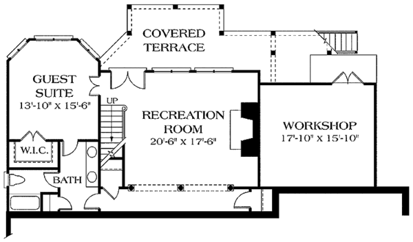 Architectural House Design - Country Floor Plan - Lower Floor Plan #453-103