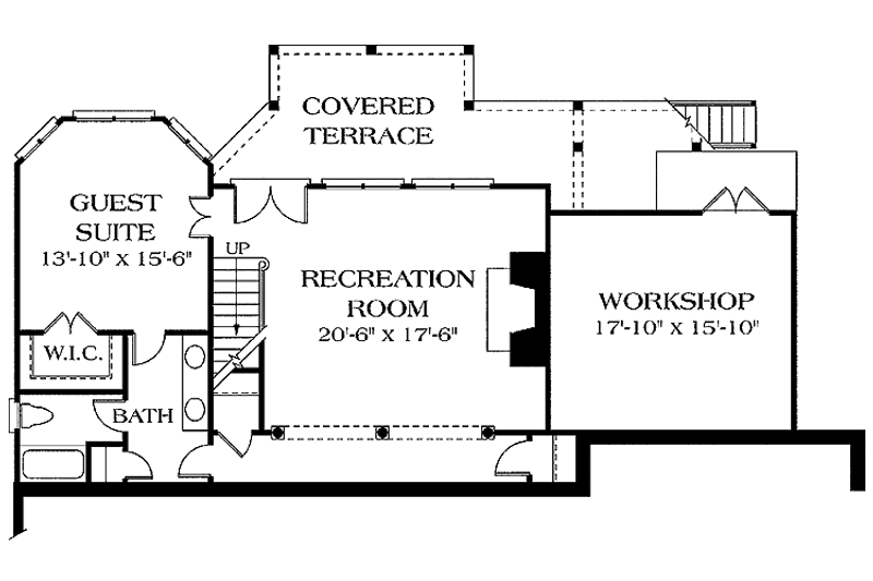 Dream House Plan - Floor Plan - Lower Floor for Country House Plan #453-103 - 4 bed, 4.5 bath