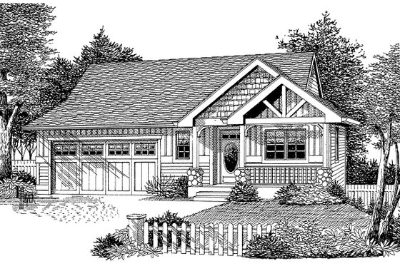 Exterior - Front Elevation for Craftsman House Plan #53-498 - 3 bed, 2.5 bath