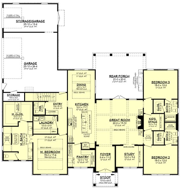 Farmhouse Floor Plan - Main Floor Plan #430-408