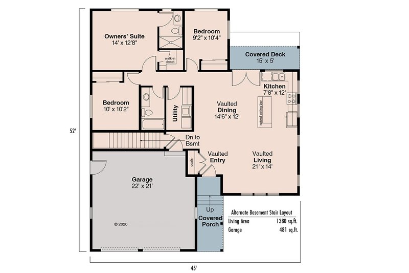 House Design - Floor Plan - Other Floor for Ranch House Plan #124-918 - 3 bed, 2 bath