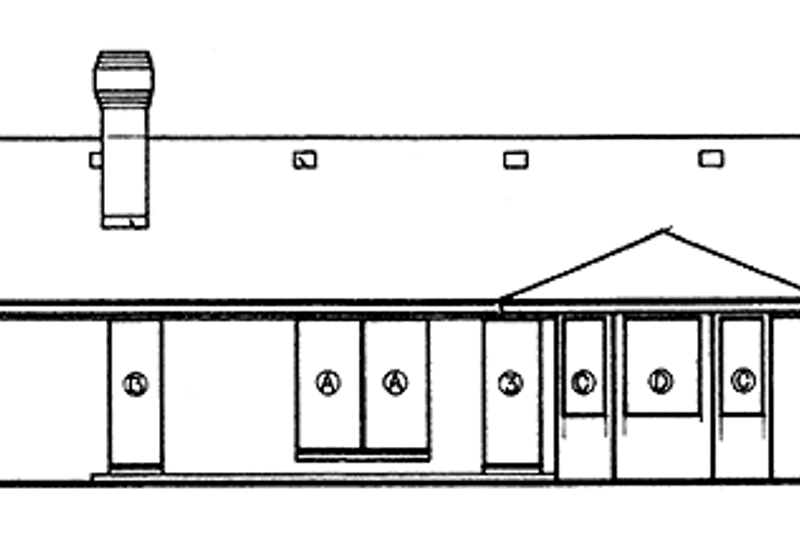 Home Plan - Exterior - Rear Elevation for Country House Plan #45-440 - 3 bed, 2 bath