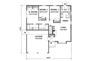 Floor Plan - Main Floor for Traditional House Plan #116-147 - 3 bed, 2 bath