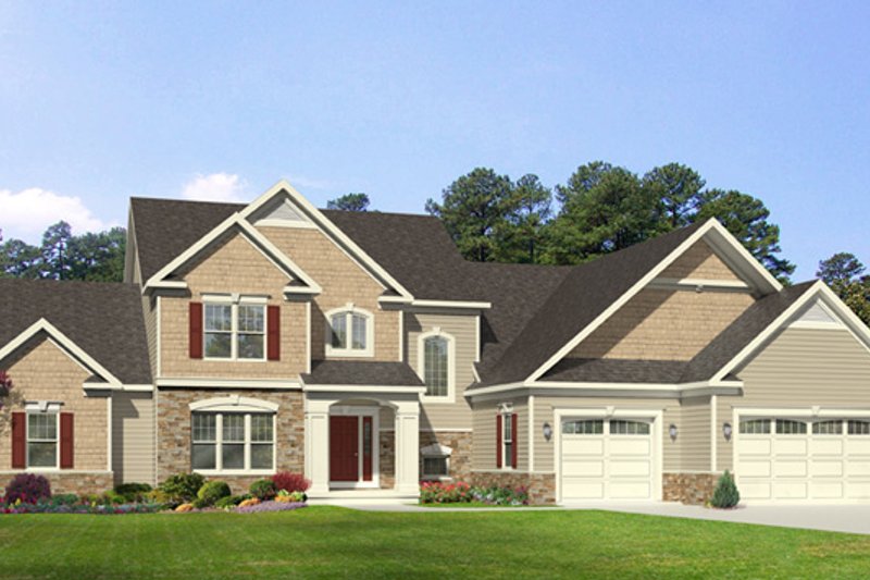 House Design - Exterior - Front Elevation 3 for Traditional House Plan #1010-97 - 4 bed, 3.5 bath