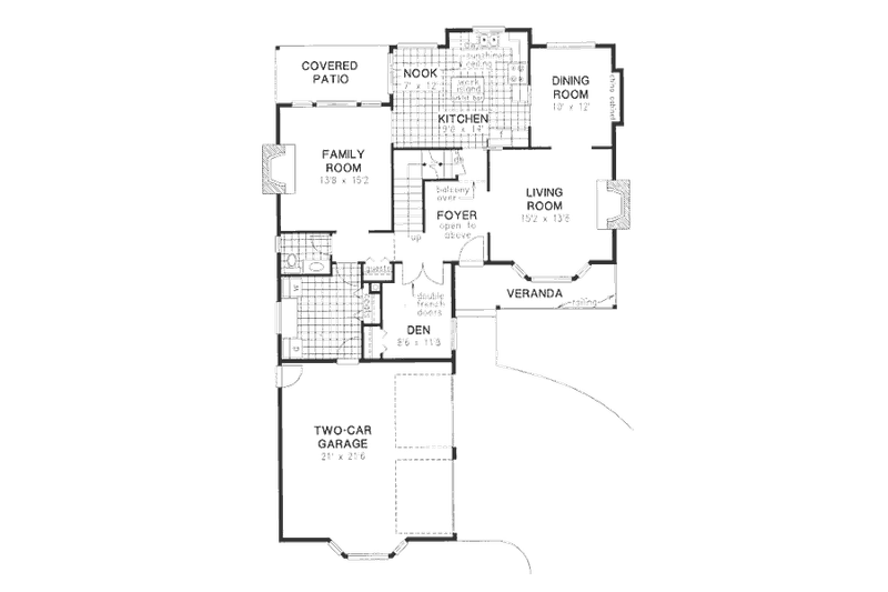 House Plan Design - Floor Plan - Main Floor for Traditional House Plan #18-9046 - 4 bed, 2.5 bath