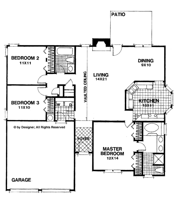 Architectural House Design - Mediterranean Floor Plan - Main Floor Plan #56-657