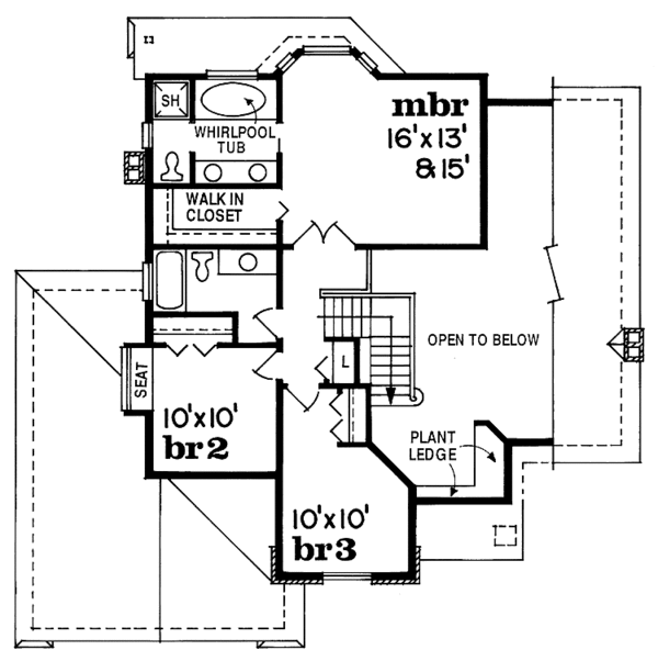 House Design - Traditional Floor Plan - Upper Floor Plan #47-822