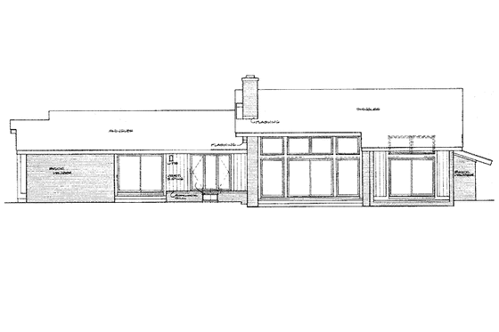 Exterior - Rear Elevation for Contemporary House Plan #72-866 - 3 bed, 2.5 bath